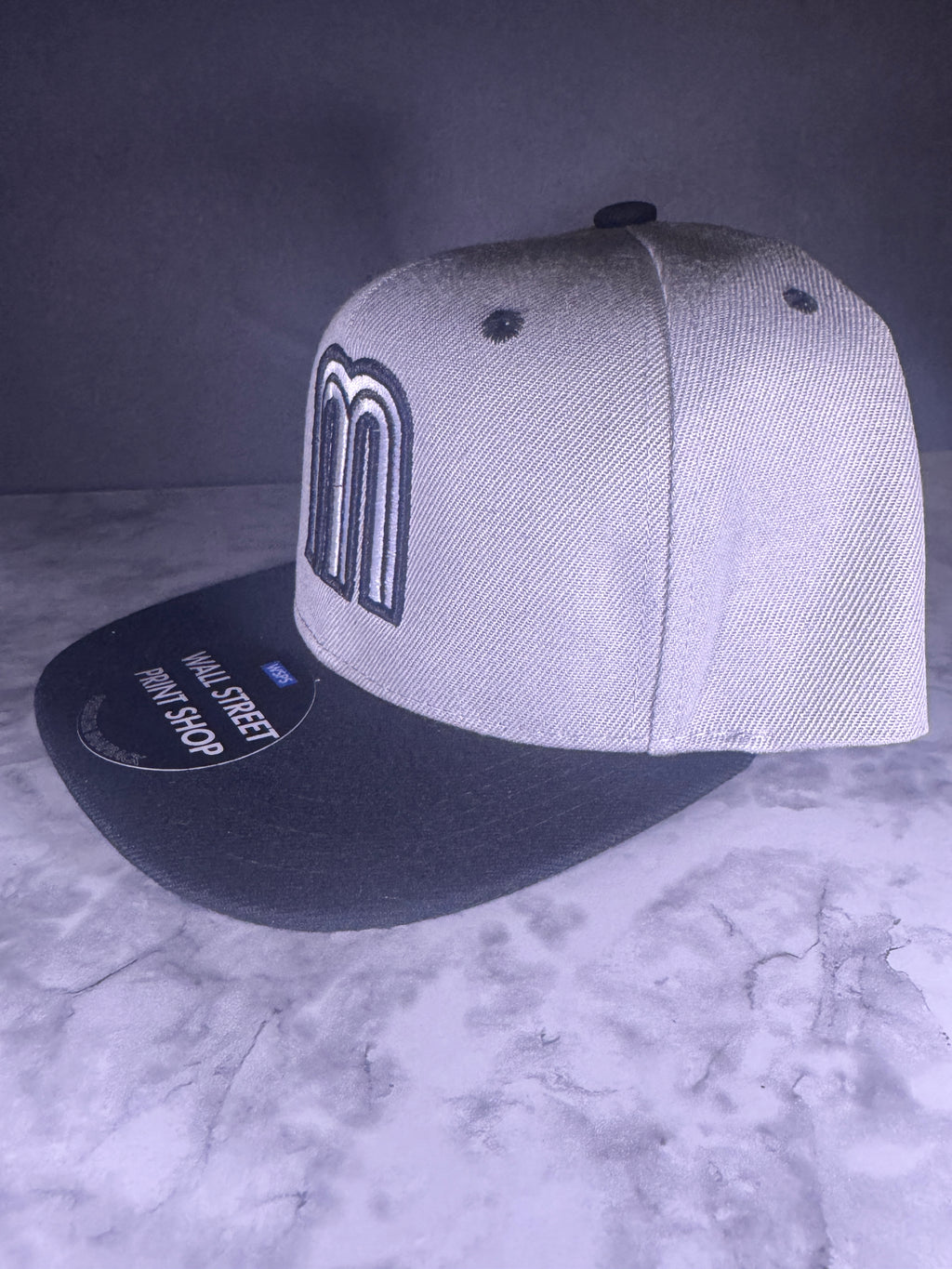 Mexico M 3D Embroidered Cap Béisbol Grey and Black
